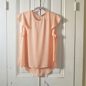Flutter sleeve peach Rhyme Los Angeles blouse